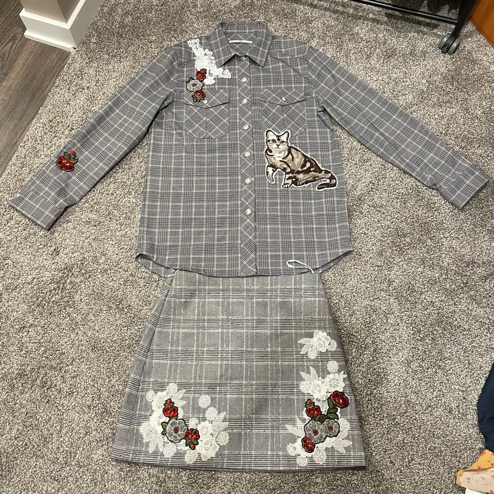 COPY - Vintage women casual plaid suit